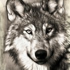 Majestic Gray and White Wolf with Amber Eyes