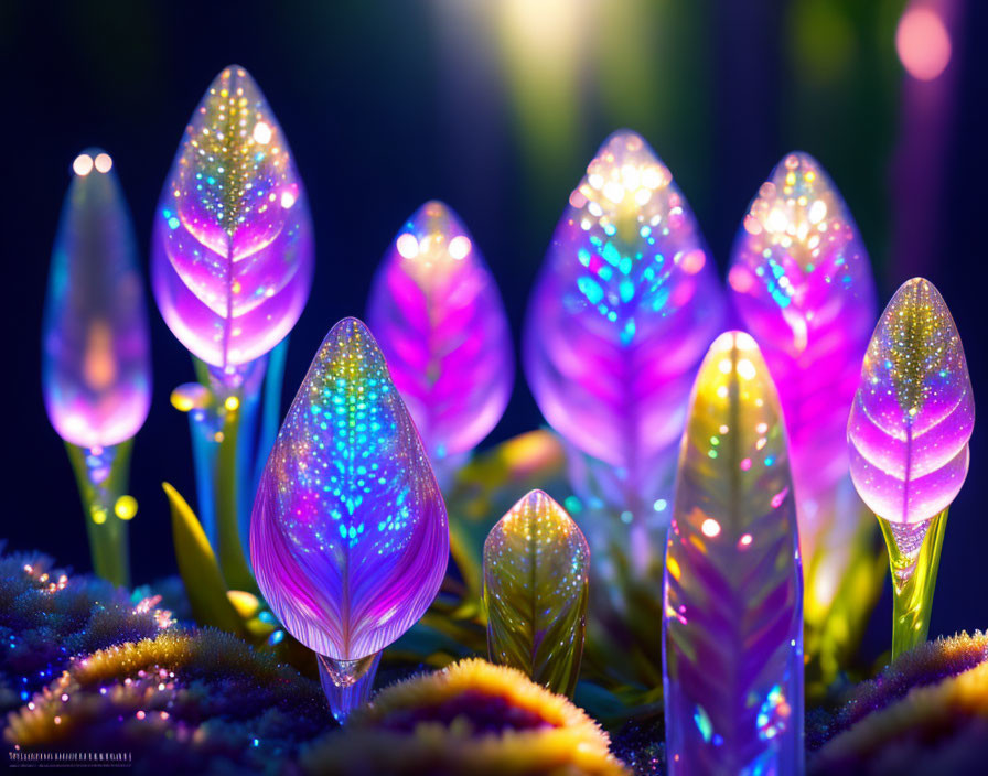 Colorful Fiberoptic Leaves Creating Magical Atmosphere