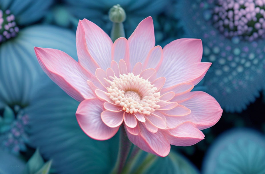 Vibrant Pink Lotus Flower in Full Bloom with Delicate Center and Soft Petals