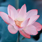 Vibrant Pink Lotus Flower in Full Bloom with Delicate Center and Soft Petals