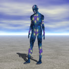 Desert Landscape with Figure in Reflective Bodysuit