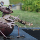 Anthropomorphic kangaroo plays violin in enchanted forest