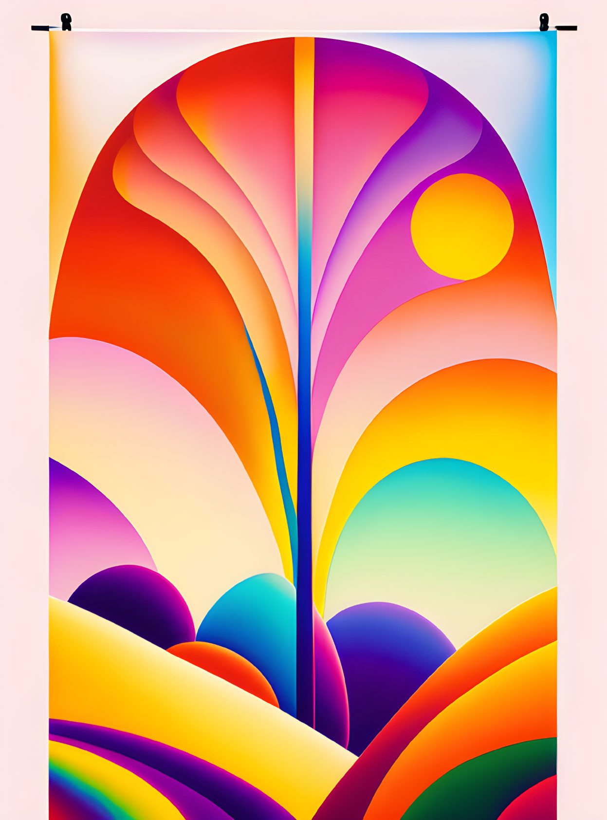 Colorful Abstract Wall Art with Fluid Shapes on Canvas