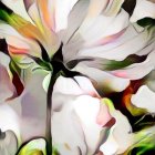 Abstract Representation of White Flowers and Colors