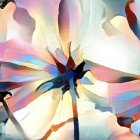 Vibrant multicolored flowers in abstract watercolor art