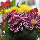 Colorful Paper Flowers and Patterned Eggs Display