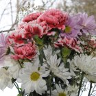 Colorful Stylized Flower Bouquet with Intricate Details and Butterflies