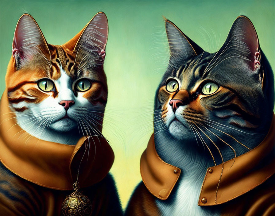 Highly Detailed Stylized Cat Portraits in Human-Like Clothing