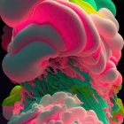 Colorful Abstract Digital Art: Fluid Shapes & Swirls on Black