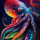 Colorful Octopus with Intricate Patterns and Swirling Tentacles