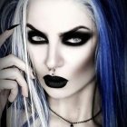 Gothic-inspired makeup and style with pentacle necklace