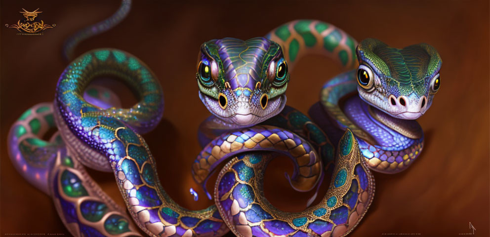 Vivid Jewel-Toned Snakes with Captivating Eyes and Intricate Patterns