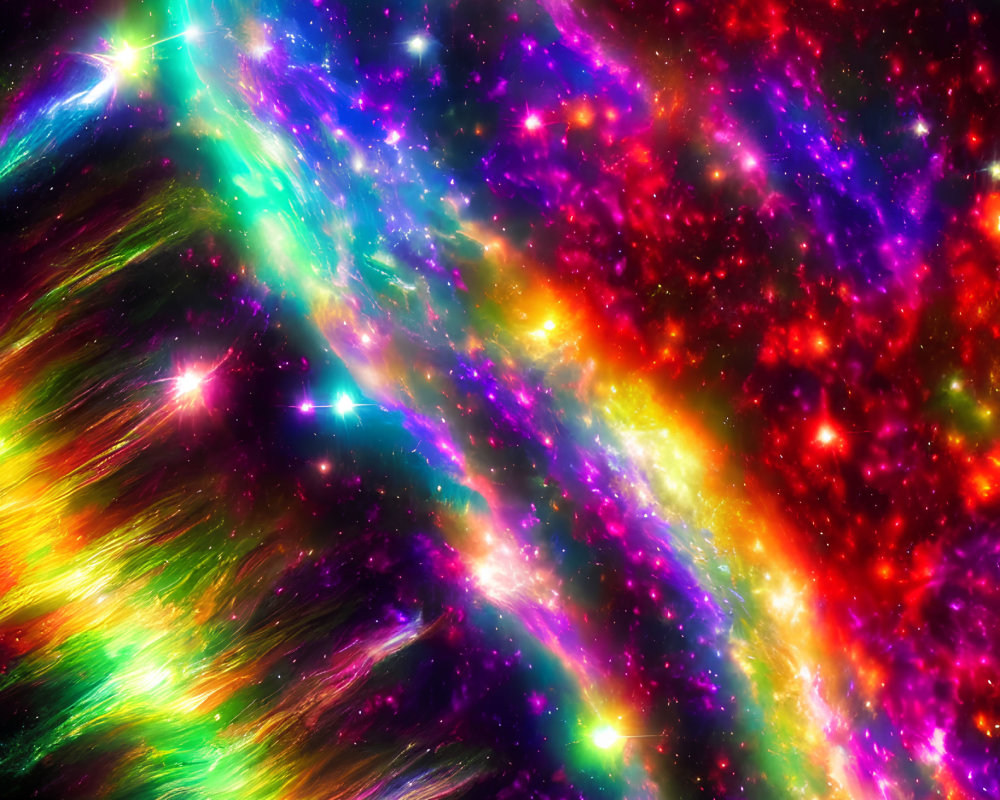 Colorful Swirl of Bright Colors in Cosmic Image