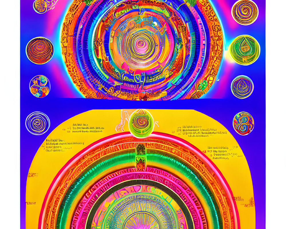 Colorful concentric circle digital art with intricate psychedelic patterns