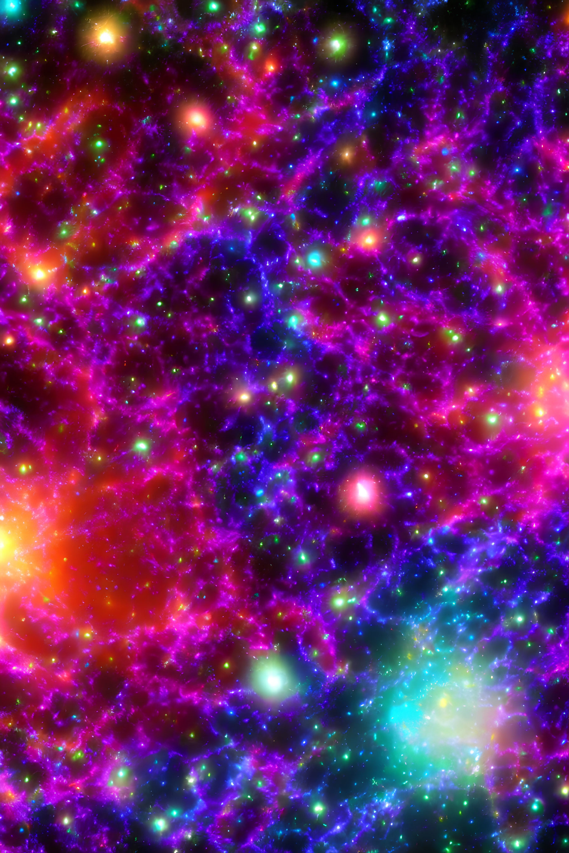 Colorful Cosmic Image with Stars and Nebula in Purple, Blue, and Pink