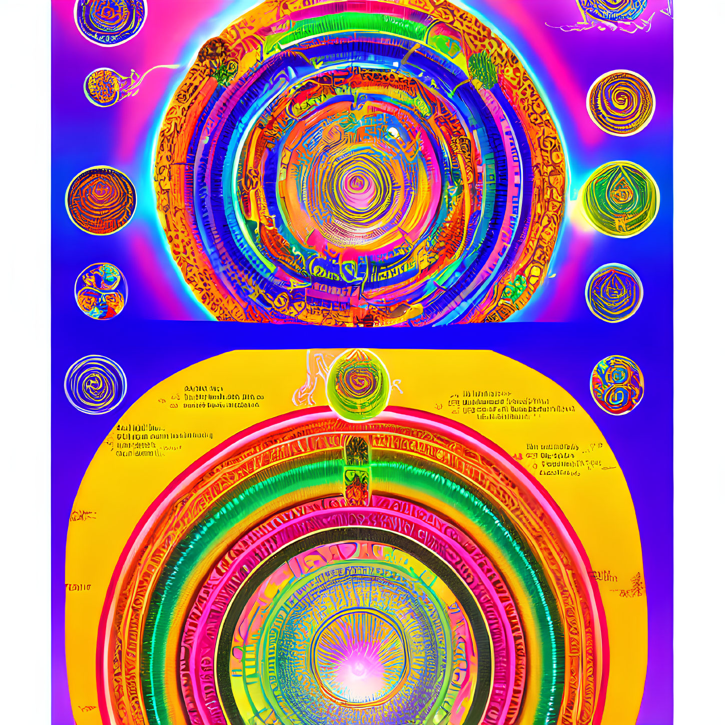 Colorful concentric circle digital art with intricate psychedelic patterns