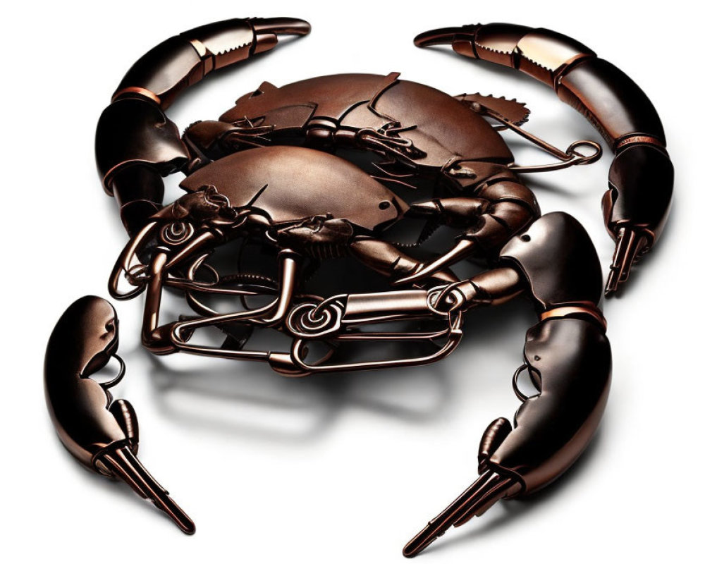 Robotic crab with mechanical features and metallic finish