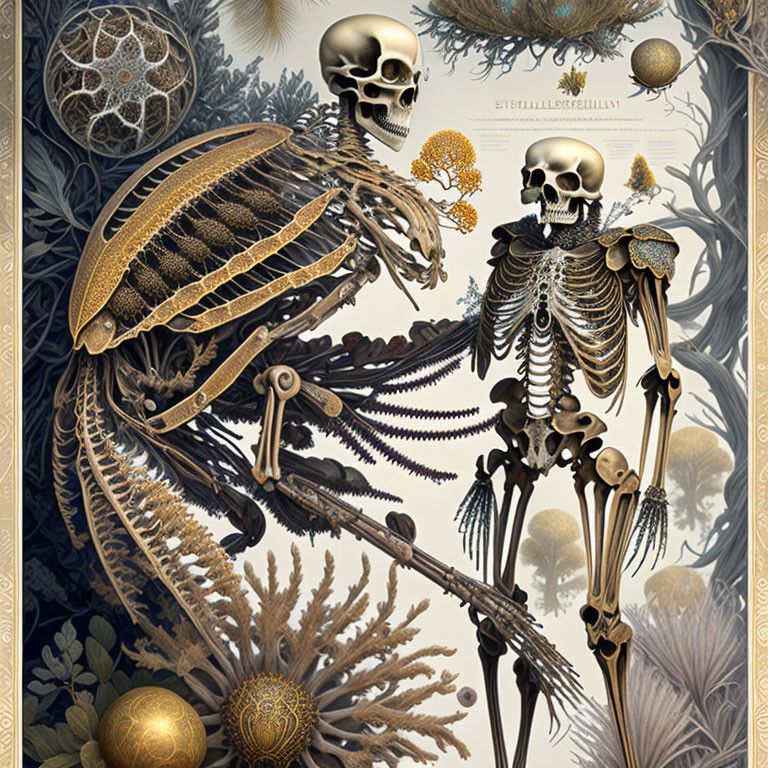 Detailed Illustration of Skeletal and Biological Structures