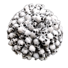 Skull Sphere Against Dark Background with Dust Effect