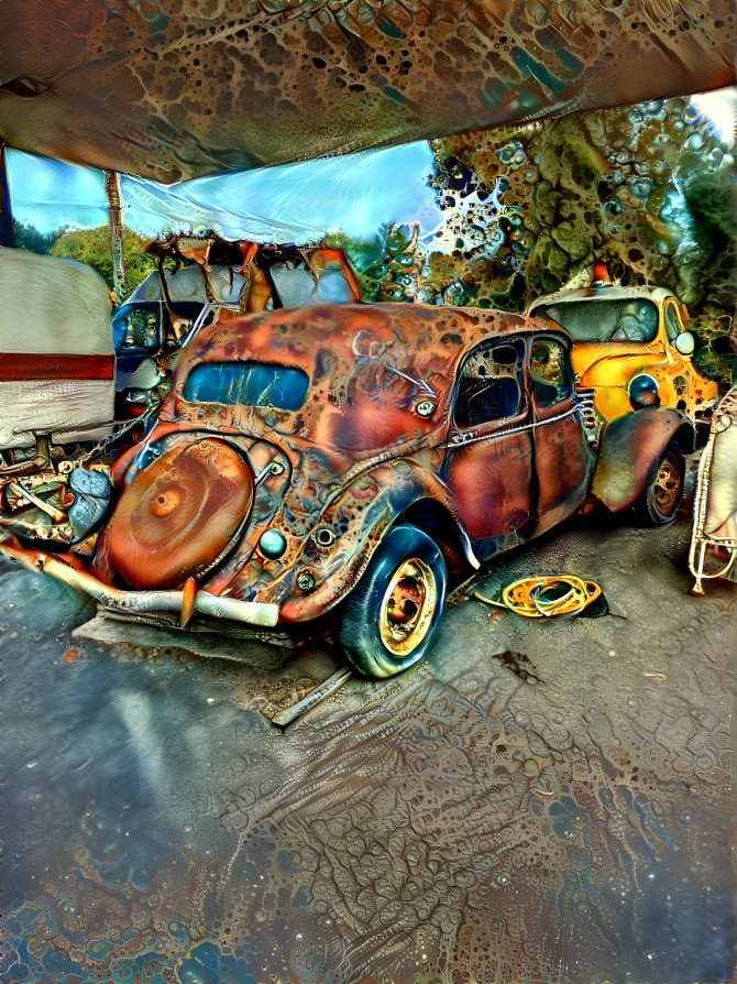 Rusty car in Charente France Citroen 