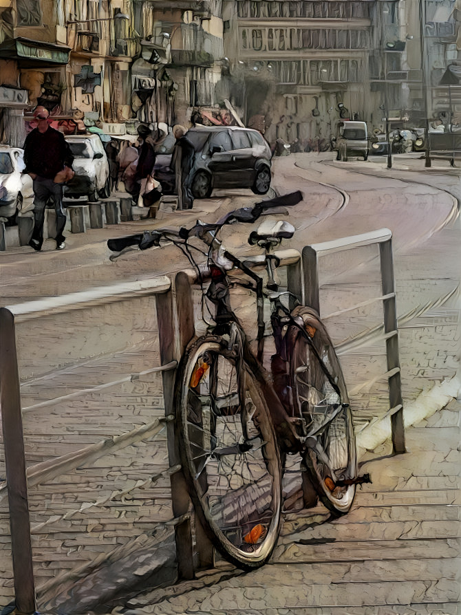 Lonely Bicycle on a street 