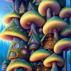 Colorful Mushroom Landscape in Digital Art