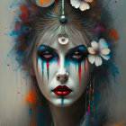 Colorful Oceanic Fantasy Portrait of Woman