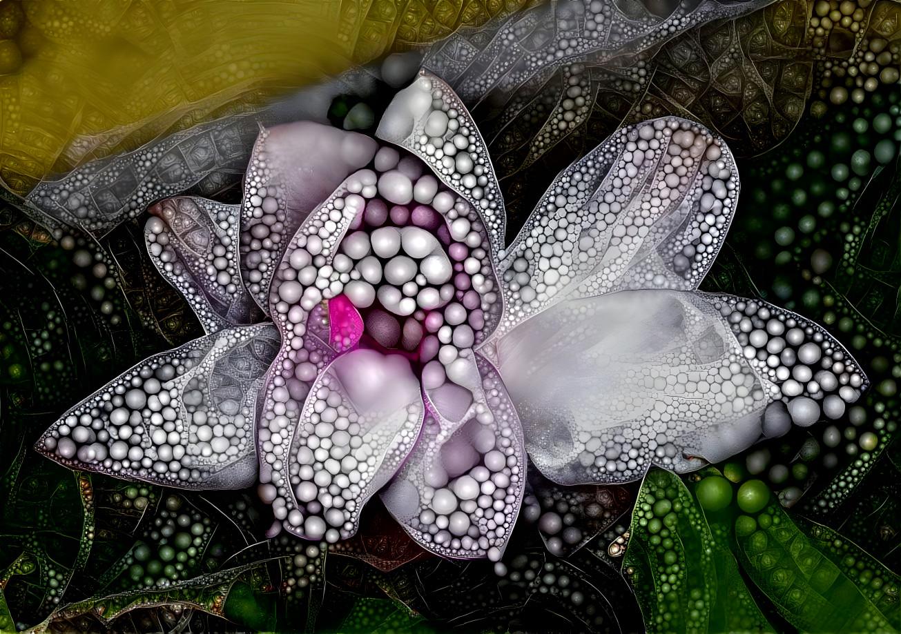 Pearled Christmas Cactus flower.