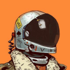 Vintage-Style Astronaut Helmet with Colorful Reflections on Visor