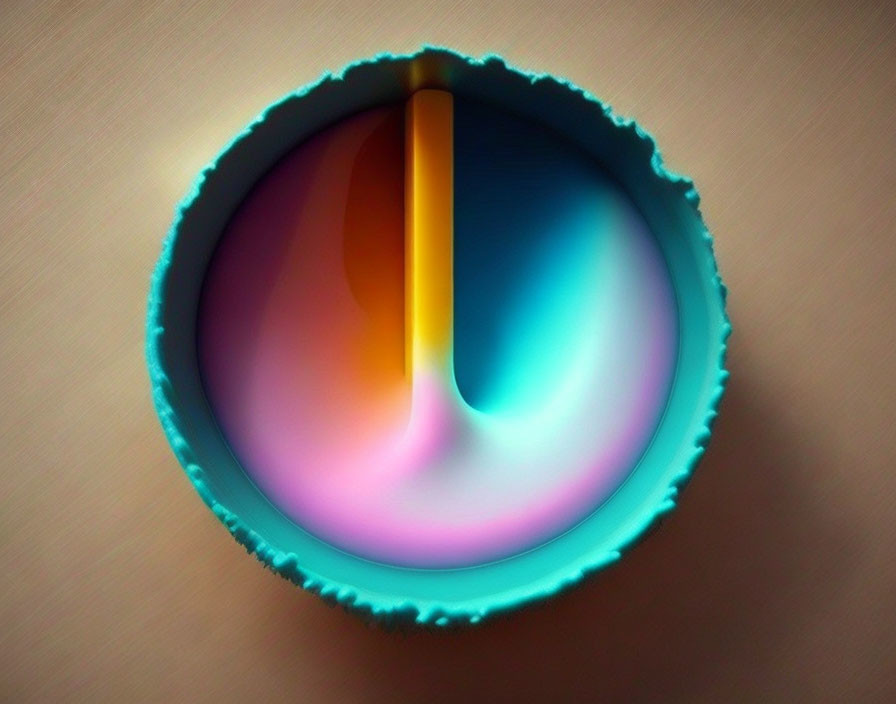 Colorful Round Object with Blue, Purple, and Yellow Gradient