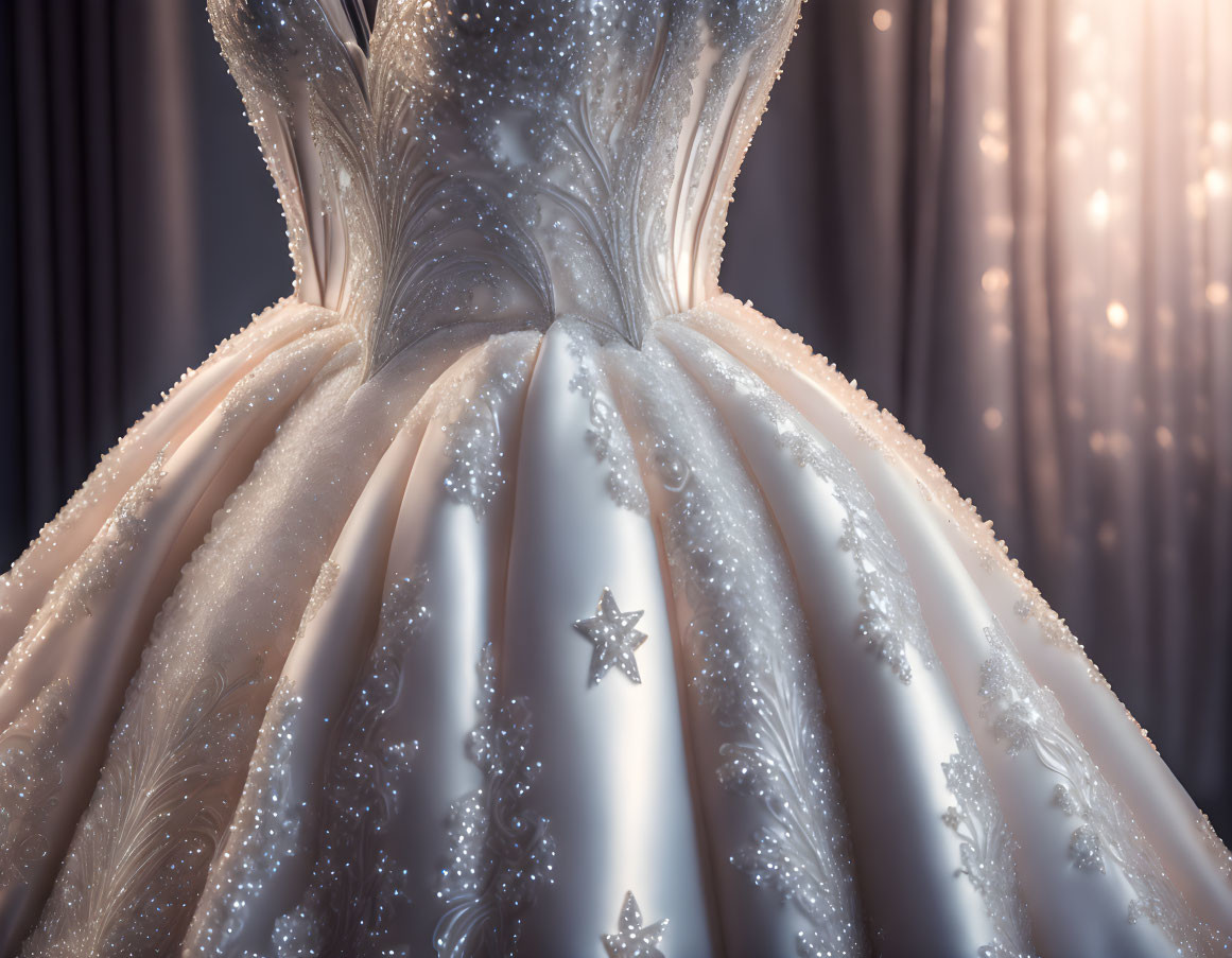 Elegant Sparkling Ball Gown with Beadwork and Star Embellishment