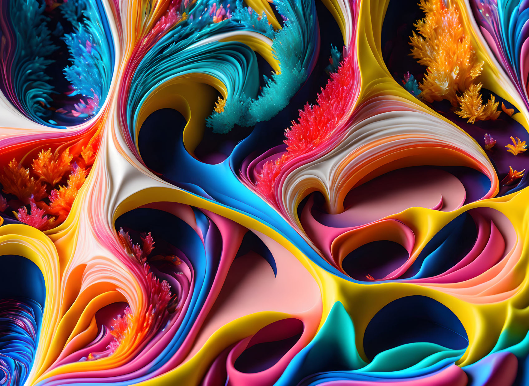 Colorful Abstract Art: Swirling Patterns & Textures in Bright Hues