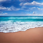 Tranquil Beach Scene with Turquoise Water and Sky