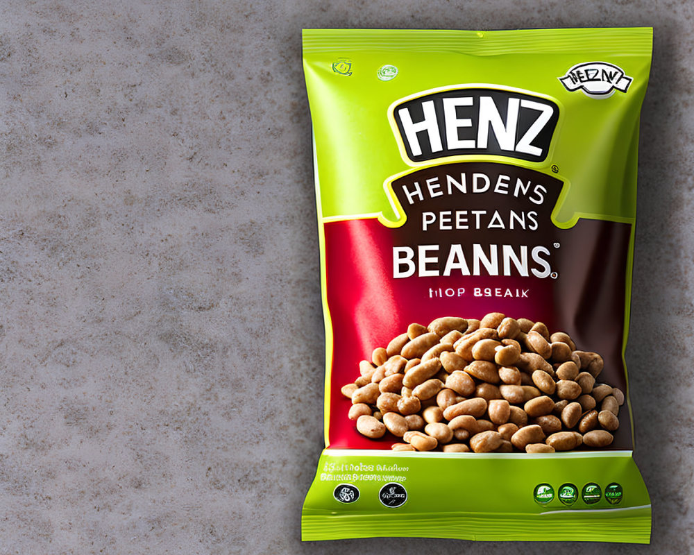 Heinz Beans Package on Textured Grey Surface