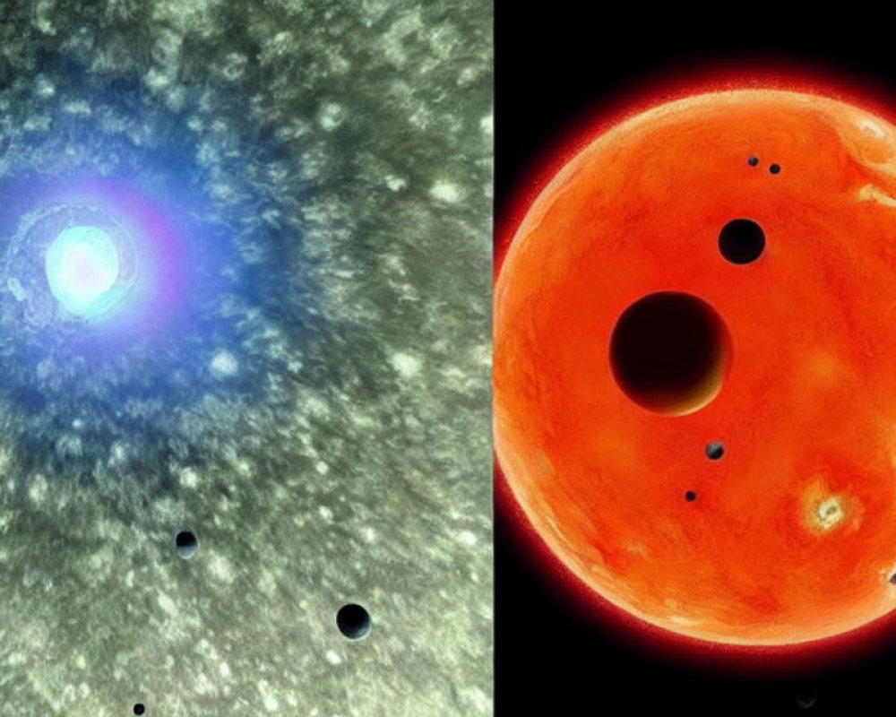 Composite image contrasting star's visible light with X-ray spectrum, revealing dark spots.