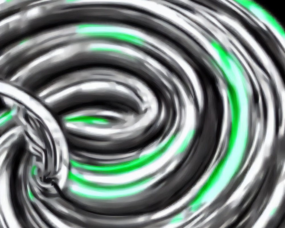 Monochrome swirl pattern with glowing green hint