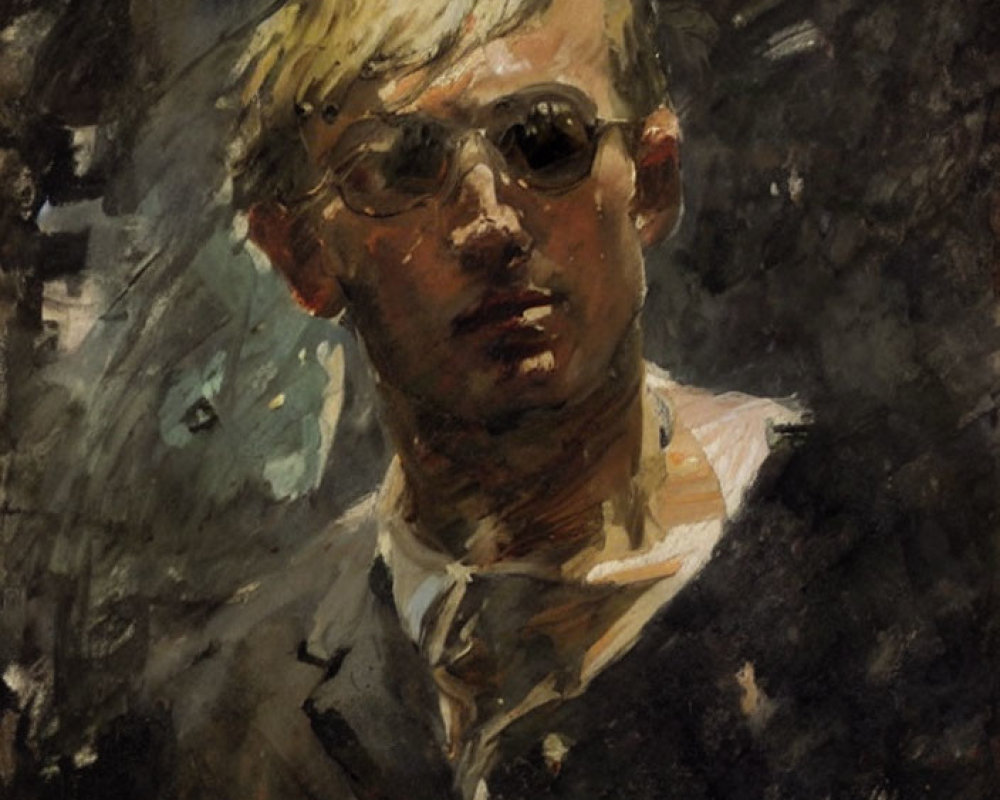 Blond-Haired Man in Sunglasses with Textured Style