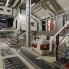 Futuristic Spaceship Interior: Metallic Panels, Glowing Lights, Detailed Sci-Fi Environment