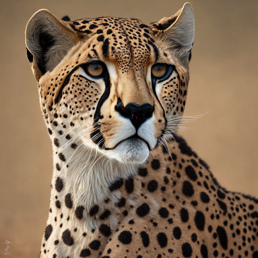 Detailed Close-Up of Cheetah's Face: Fur Texture & Facial Markings