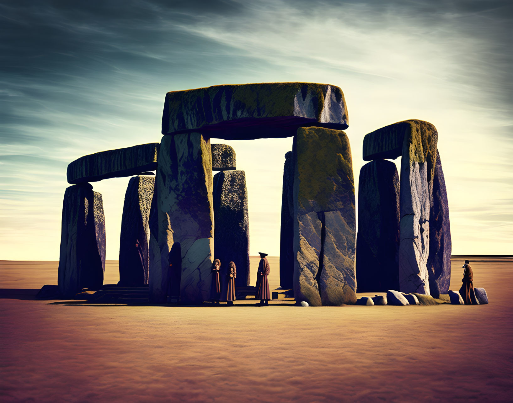 Digital Artwork: Stonehenge with Oversized Standing Stones