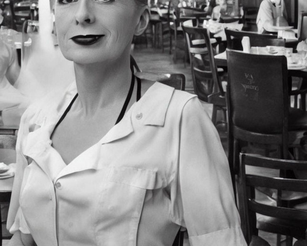 Vintage Nurse in Diner Smiling Photo