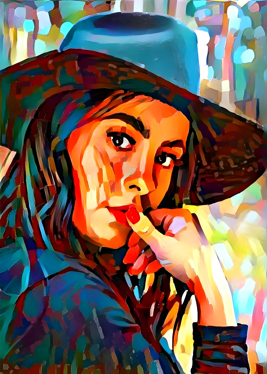 woman with hat