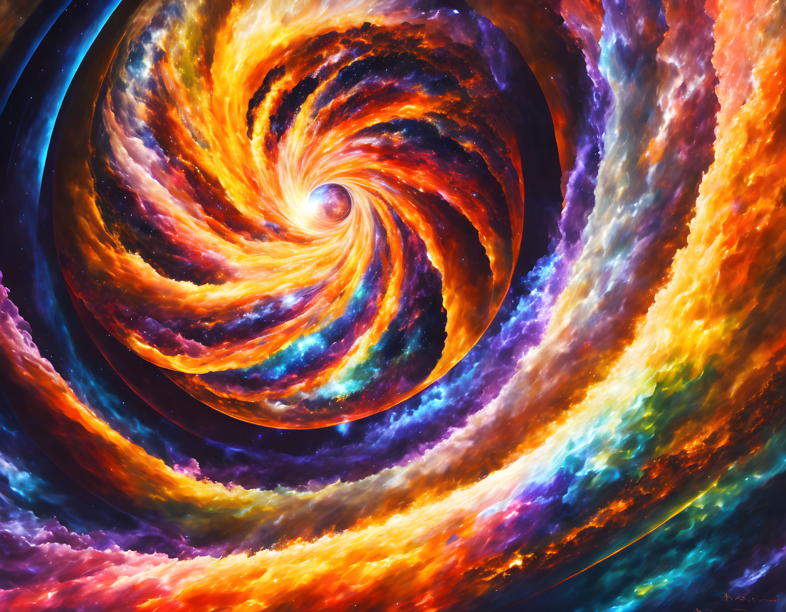 Colorful Abstract Cosmic Swirl in Spectrum of Colors