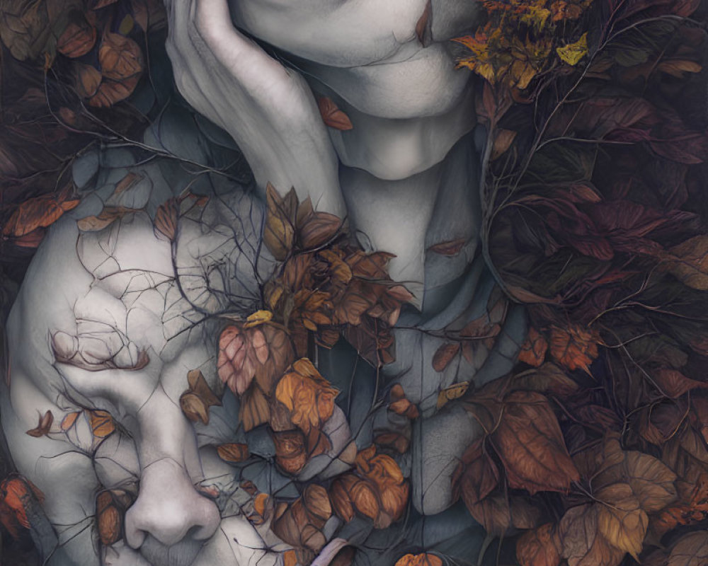 Dual faces in autumn leaves color palette