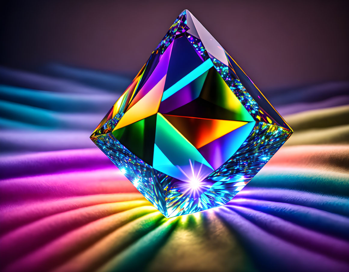 Multicolored Crystal with Radial Color Patterns