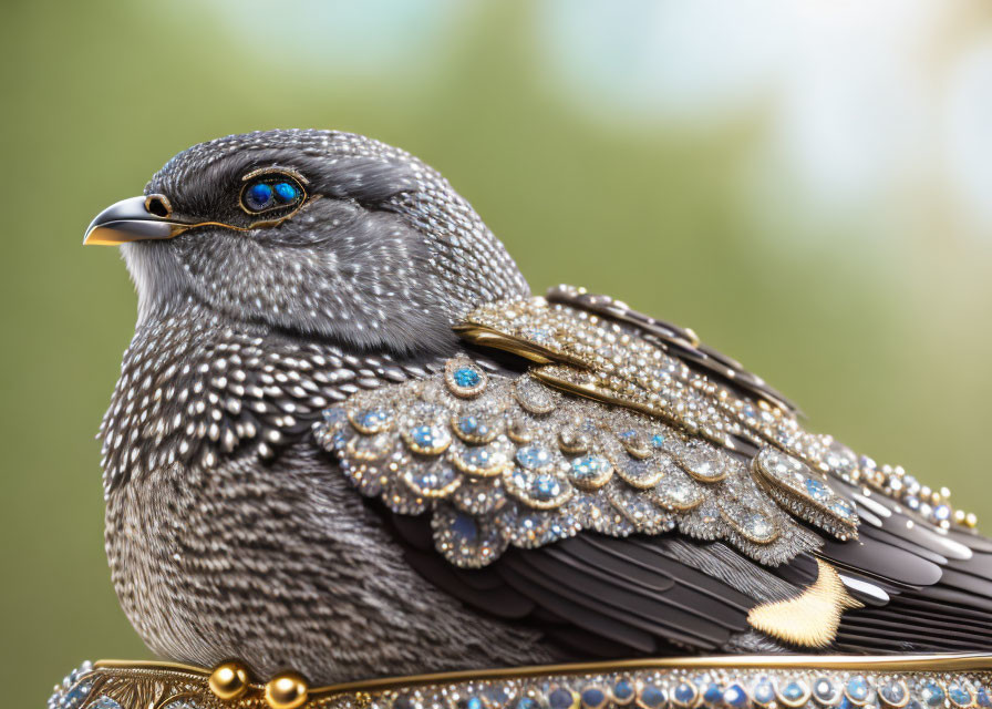 Close-Up Image: Majestic Bird with Jewel-Like Features