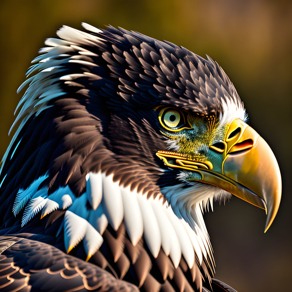 Majestic Bald Eagle Close-Up with Sharp Eyes and Hooked Beak