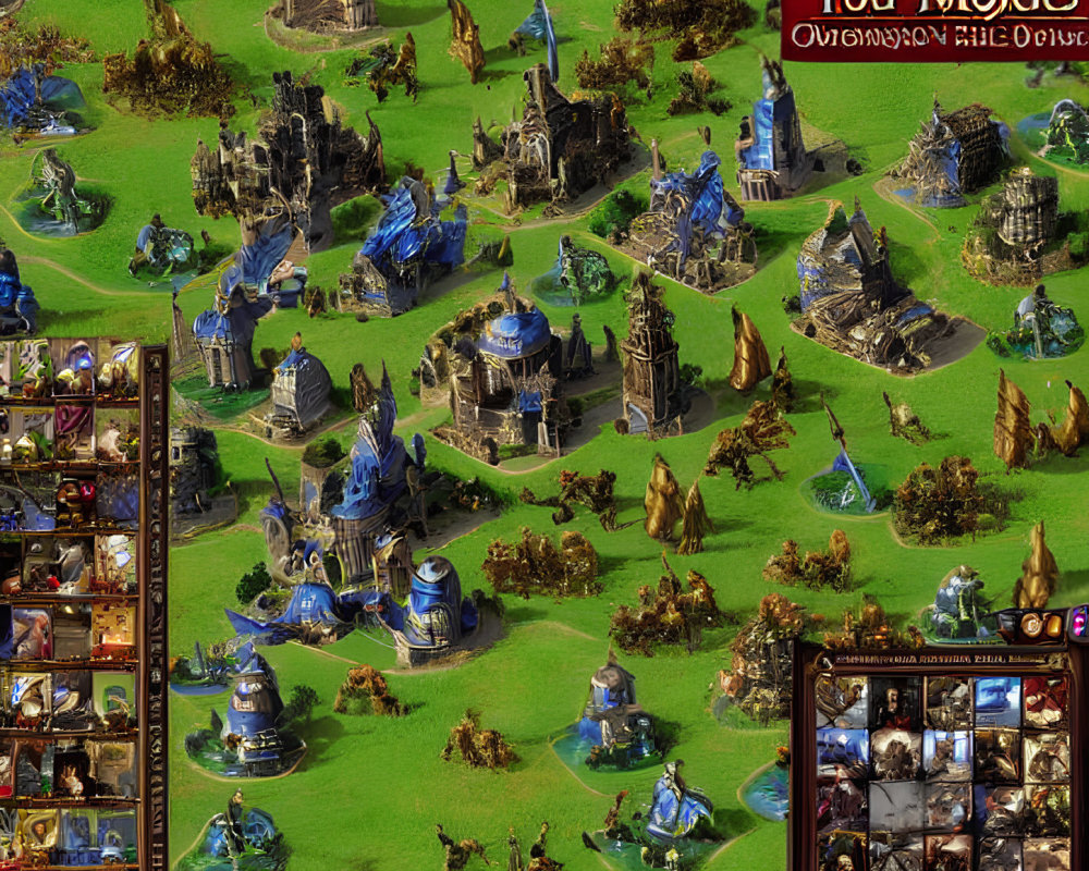 Detailed Fantasy Strategy Game Screenshot: Bustling Medieval Town & UI