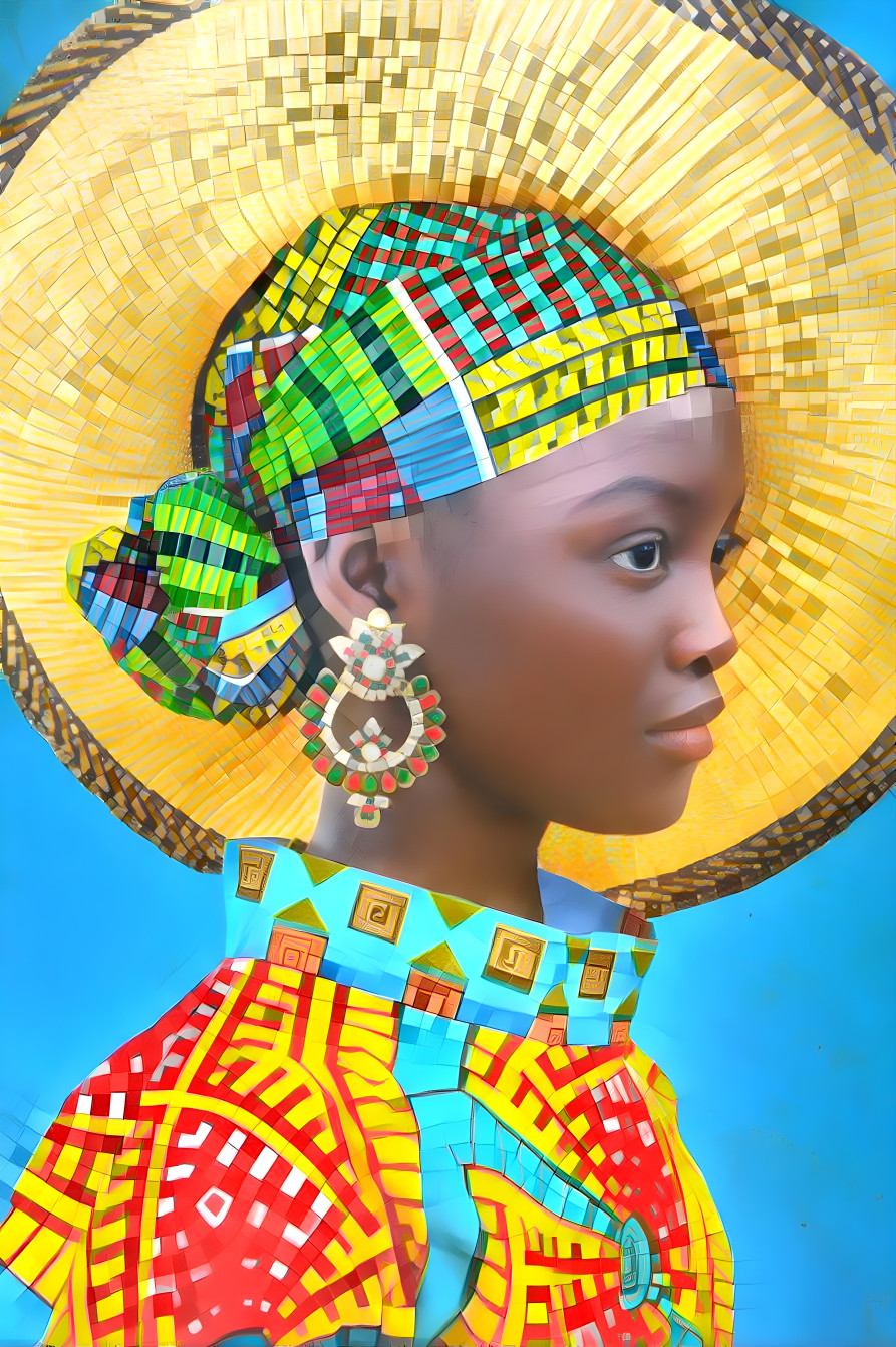 African Woman Pixelated