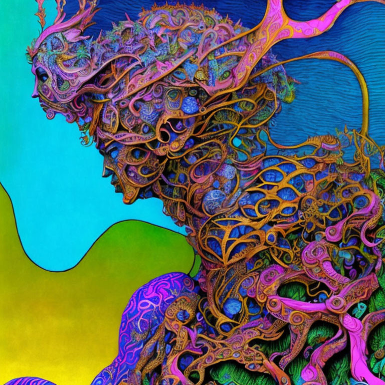 Colorful Digital Artwork of Surreal Fractal Creature